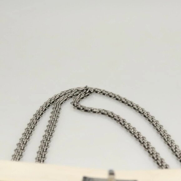 CHANEL Chain Shoulder Bag Lamb Skin White CC Auth BD2247 - Picture 9 of 16